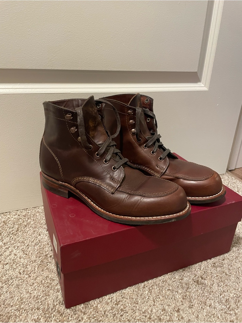 Wolverine Men's Brown Leather Lace-Up Work Boots size 7